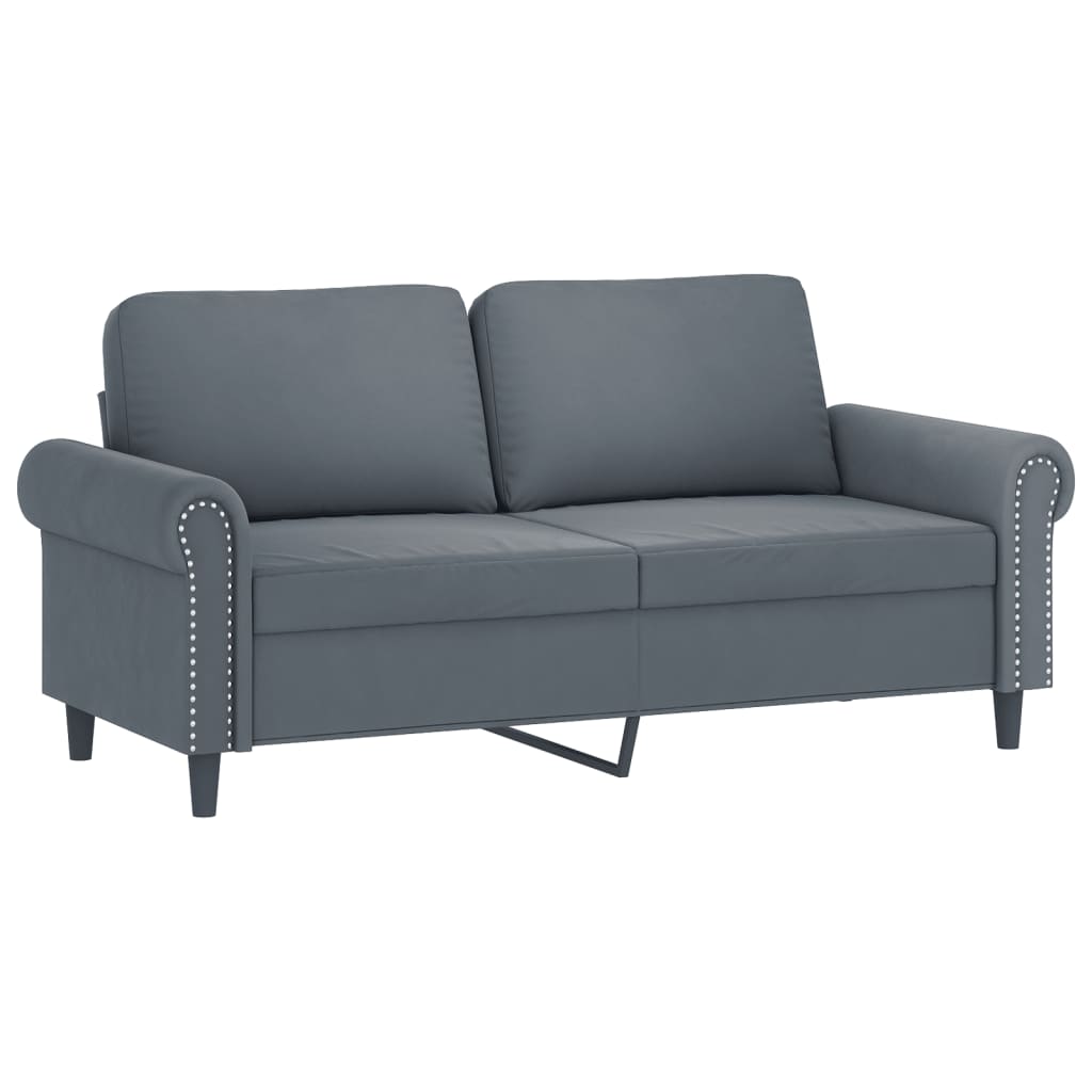 2-delige Loungeset met kussens fluweel donkergrijs is nu te koop bij PeponiXL, paradijselijk wonen!