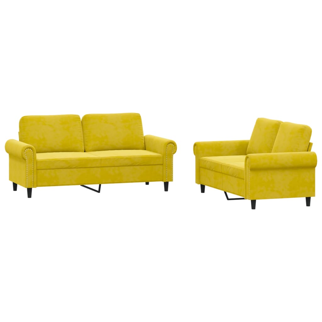 2-delige Loungeset met kussens fluweel geel is nu te koop bij PeponiXL, paradijselijk wonen!
