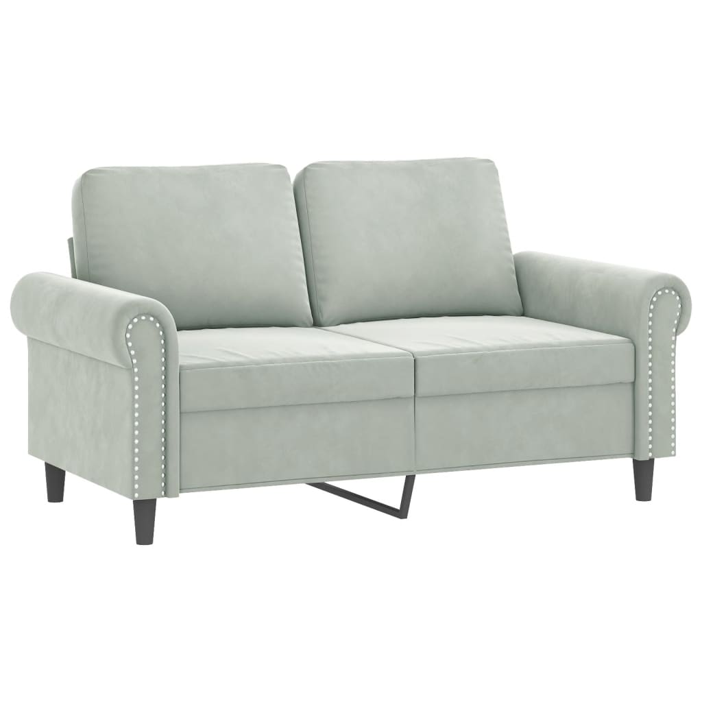 2-delige Loungeset met kussens fluweel lichtgrijs is nu te koop bij PeponiXL, paradijselijk wonen!