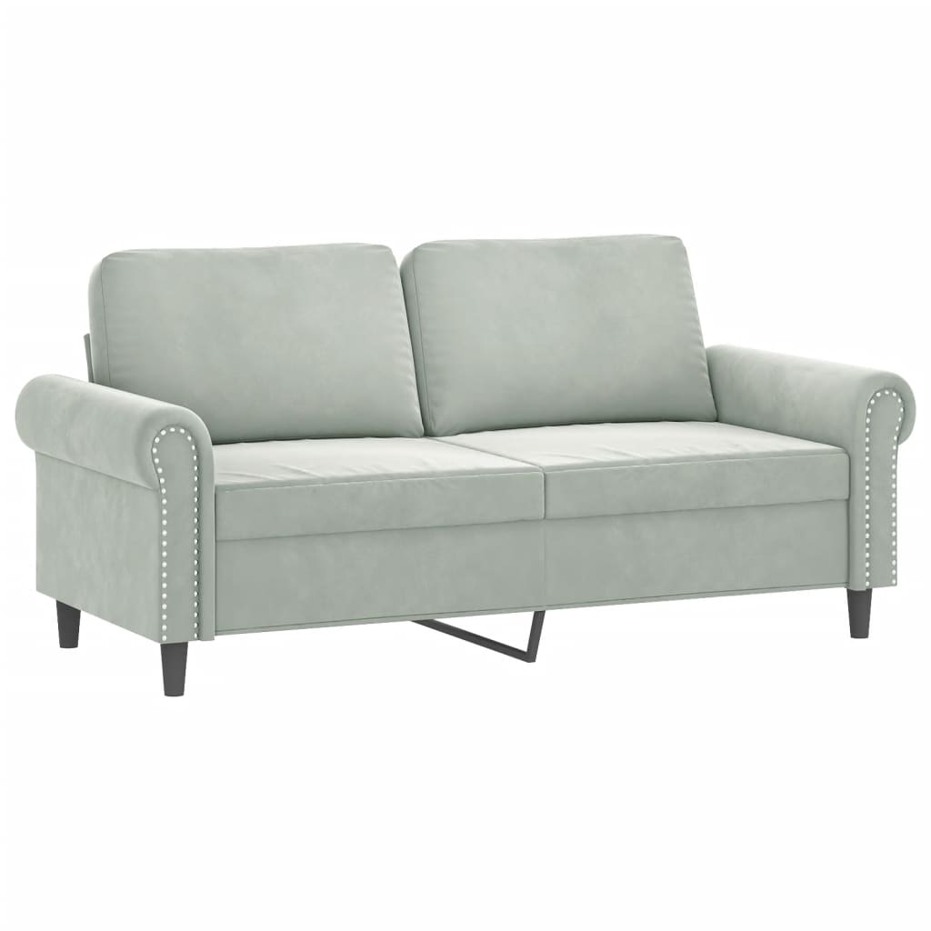 2-delige Loungeset met kussens fluweel lichtgrijs is nu te koop bij PeponiXL, paradijselijk wonen!
