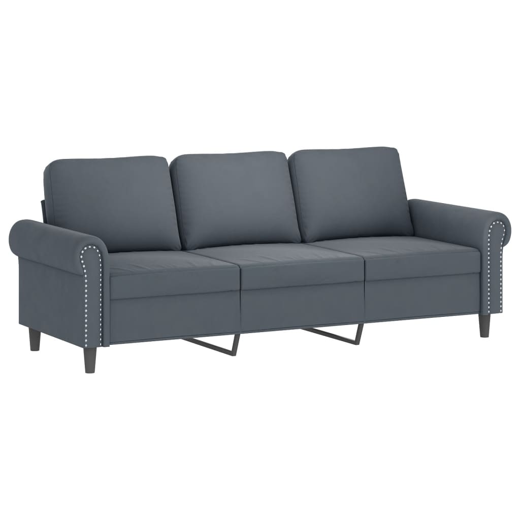 3-delige Loungeset met kussens fluweel donkergrijs is nu te koop bij PeponiXL, paradijselijk wonen!
