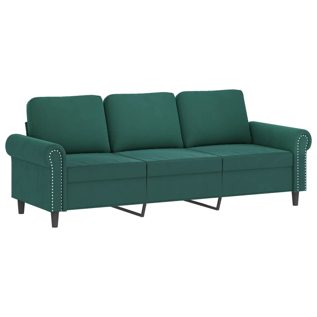 3-delige Loungeset met kussens fluweel donkergroen is nu te koop bij PeponiXL, paradijselijk wonen!