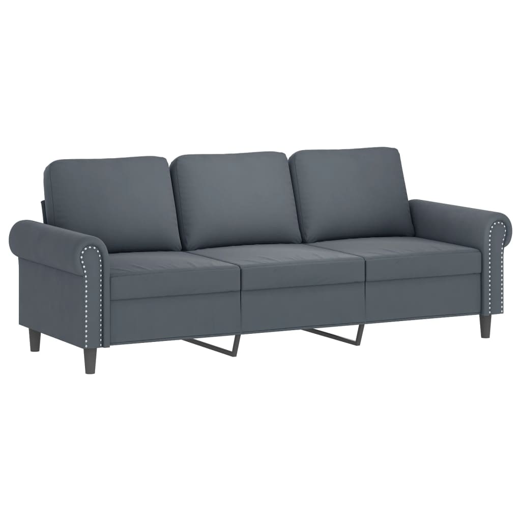 3-delige Loungeset met kussens fluweel donkergrijs is nu te koop bij PeponiXL, paradijselijk wonen!