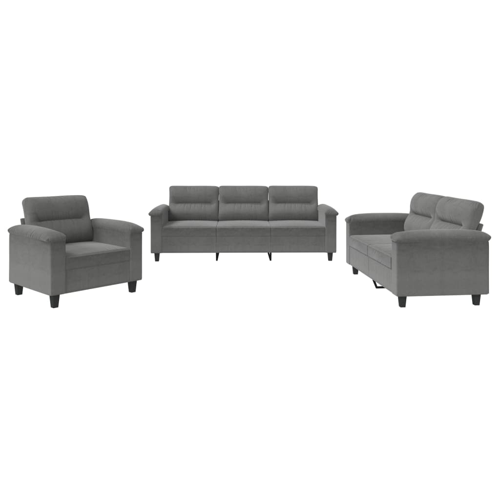 3-delige Loungeset met kussens microvezelstof donkergrijs is nu te koop bij PeponiXL, paradijselijk wonen!