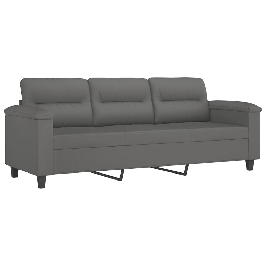 3-delige Loungeset met kussens microvezelstof donkergrijs is nu te koop bij PeponiXL, paradijselijk wonen!