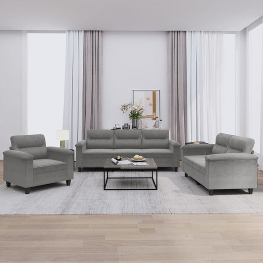 3-delige Loungeset met kussens microvezelstof donkergrijs is nu te koop bij PeponiXL, paradijselijk wonen!