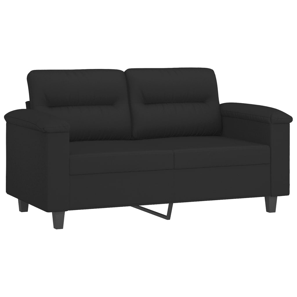 3-delige Loungeset met kussens microvezelstof zwart is nu te koop bij PeponiXL, paradijselijk wonen!