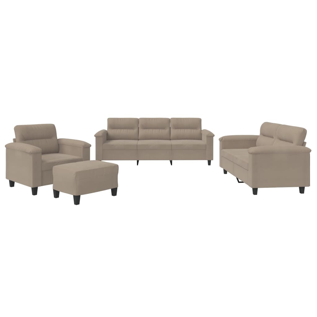 4-delige Loungeset met kussens microvezelstof taupe is nu te koop bij PeponiXL, paradijselijk wonen!