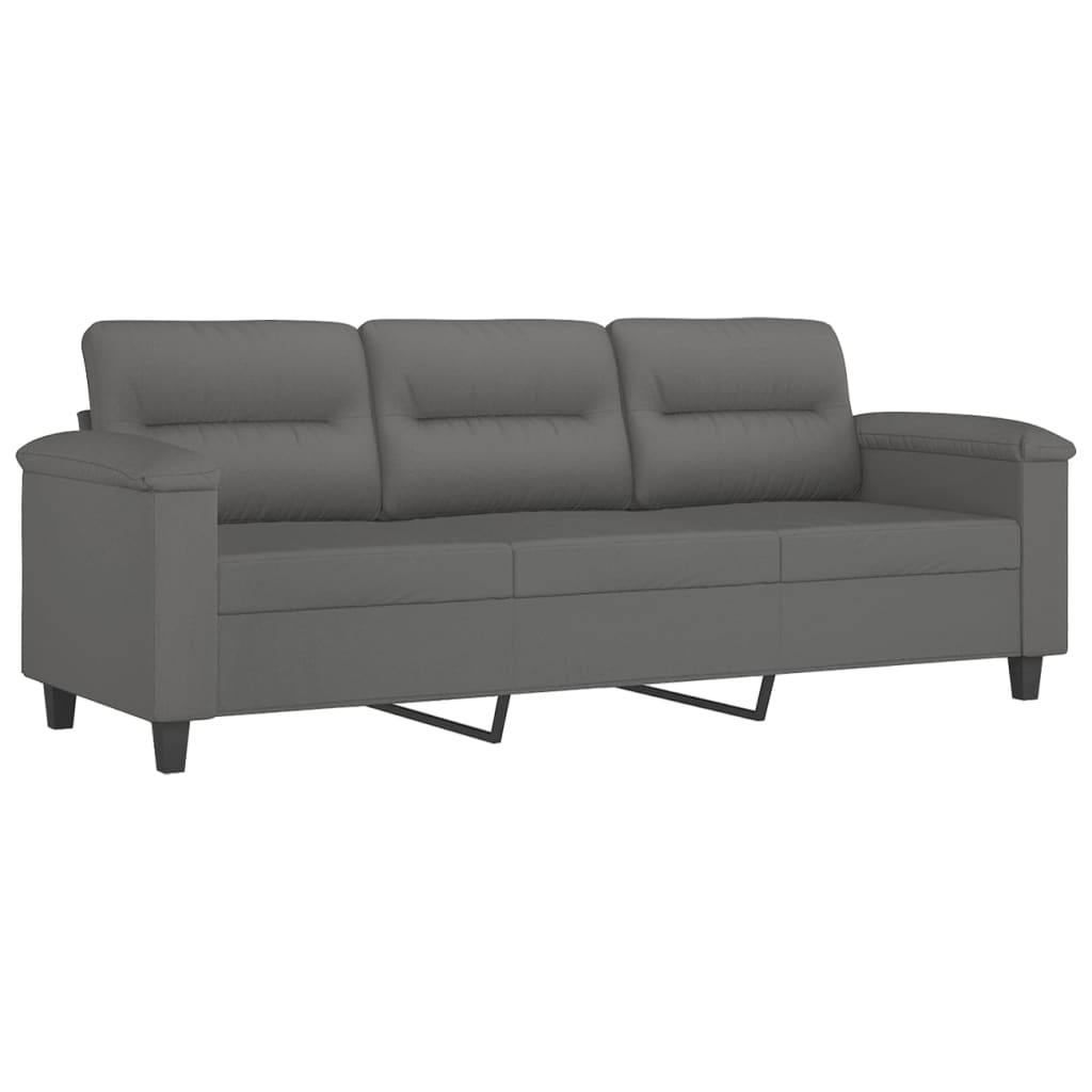 3-delige Loungeset met kussens microvezelstof donkergrijs is nu te koop bij PeponiXL, paradijselijk wonen!
