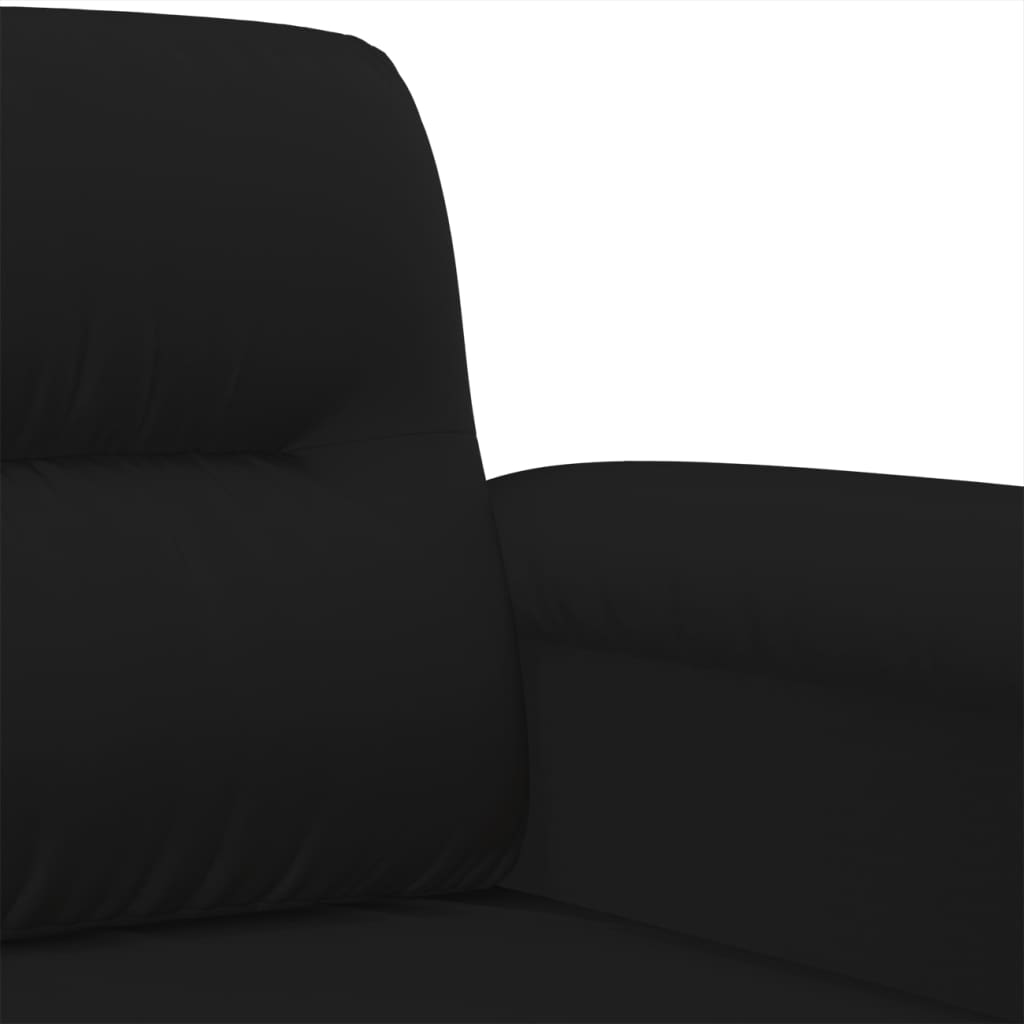 3-delige Loungeset met kussens microvezelstof zwart is nu te koop bij PeponiXL, paradijselijk wonen!