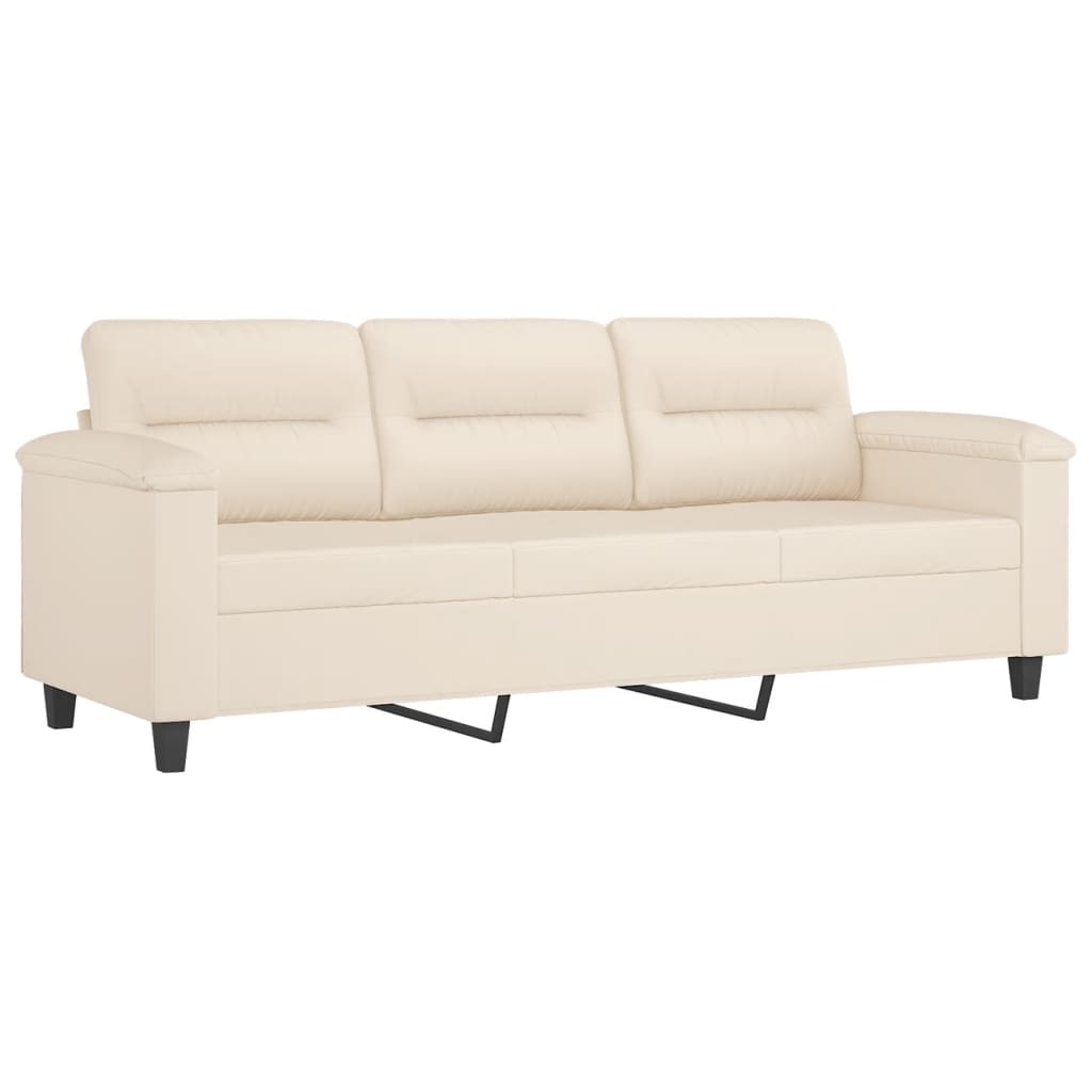 3-delige Loungeset met kussens microvezelstof beige is nu te koop bij PeponiXL, paradijselijk wonen!