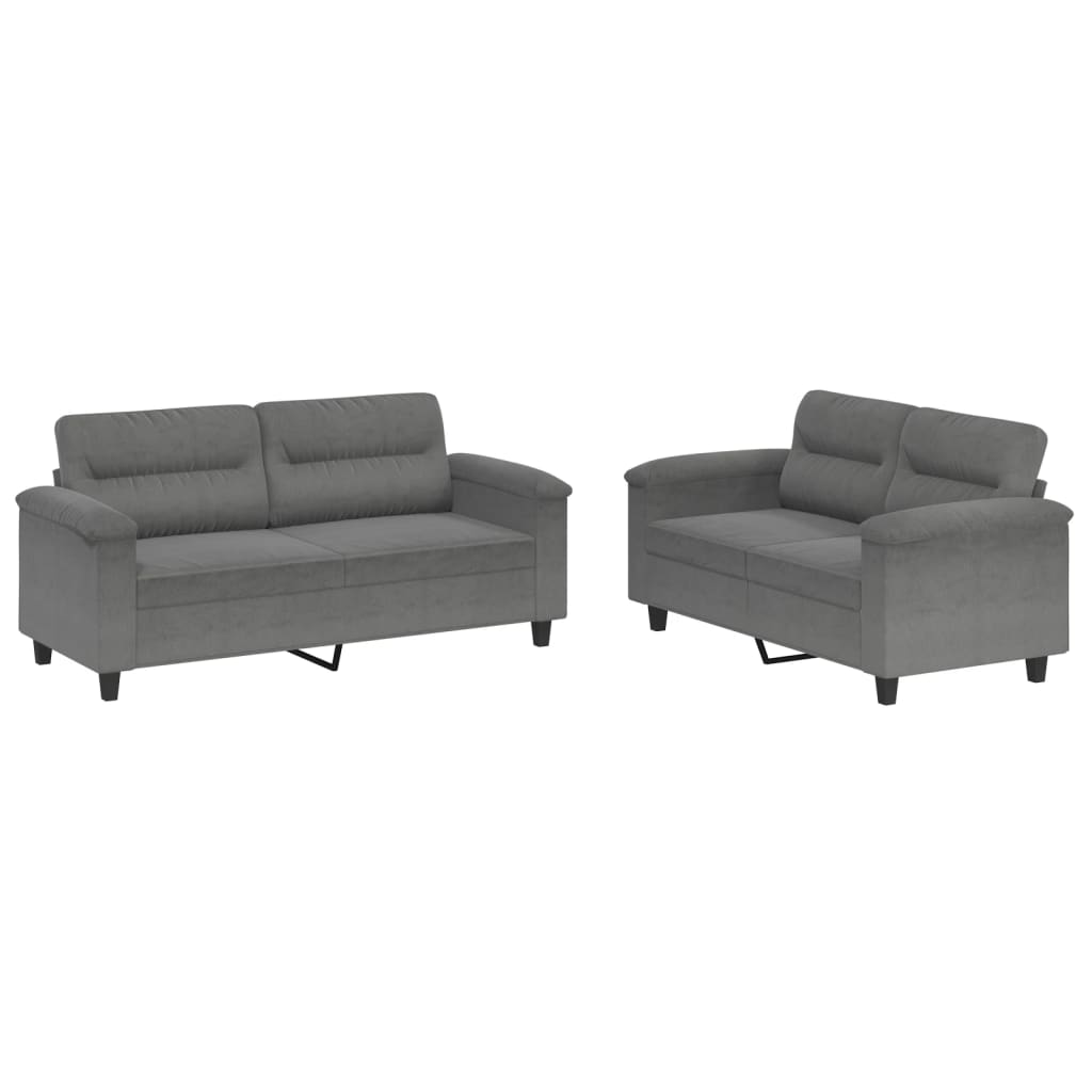 2-delige Loungeset met kussens microvezelstof donkergrijs is nu te koop bij PeponiXL, paradijselijk wonen!