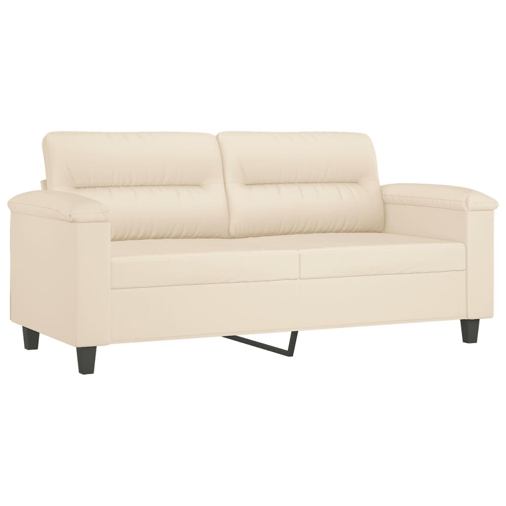 3-delige Loungeset met kussens microvezelstof beige