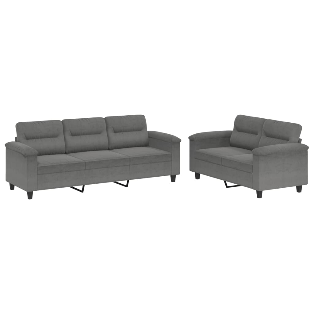 2-delige Loungeset met kussens microvezelstof donkergrijs is nu te koop bij PeponiXL, paradijselijk wonen!