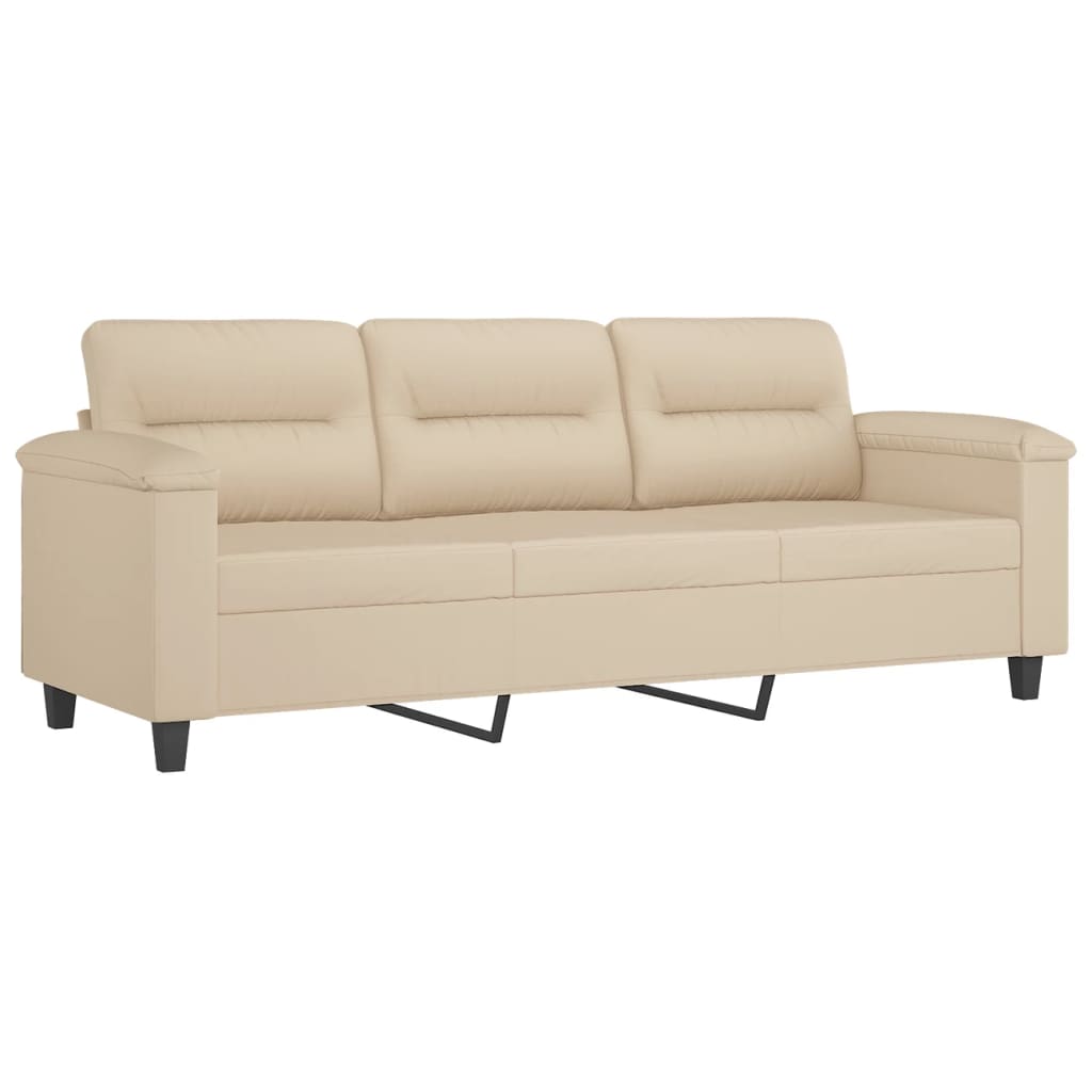 2-delige Loungeset met kussens microvezelstof crèmekleurig is nu te koop bij PeponiXL, paradijselijk wonen!