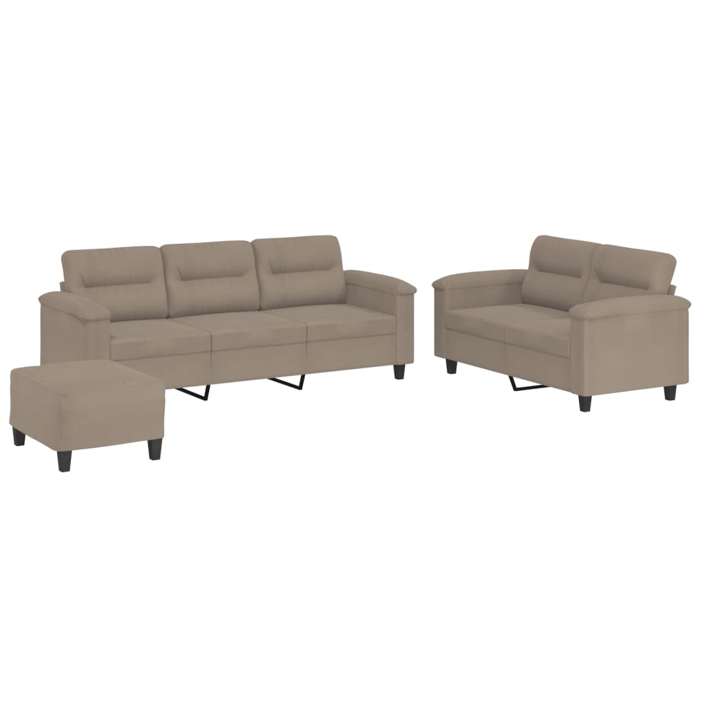 3-delige Loungeset met kussens microvezelstof taupe is nu te koop bij PeponiXL, paradijselijk wonen!