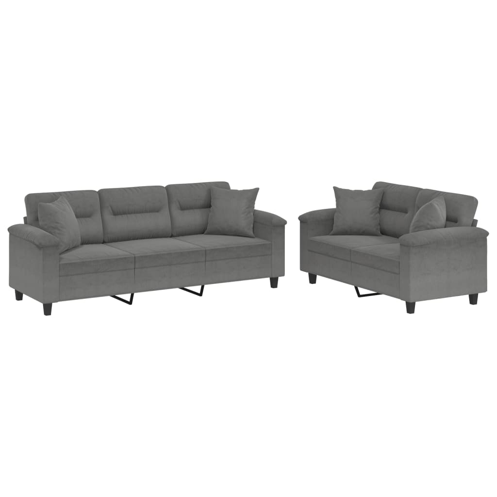 2-delige Loungeset met kussens microvezelstof donkergrijs is nu te koop bij PeponiXL, paradijselijk wonen!