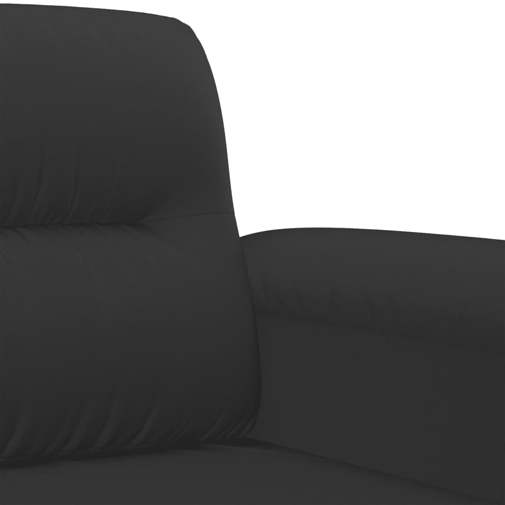 2-delige Loungeset met kussens microvezelstof zwart is nu te koop bij PeponiXL, paradijselijk wonen!