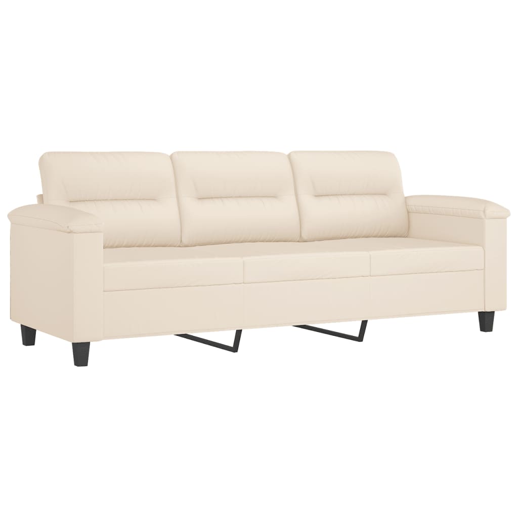 3-delige Loungeset met kussens microvezelstof beige is nu te koop bij PeponiXL, paradijselijk wonen!