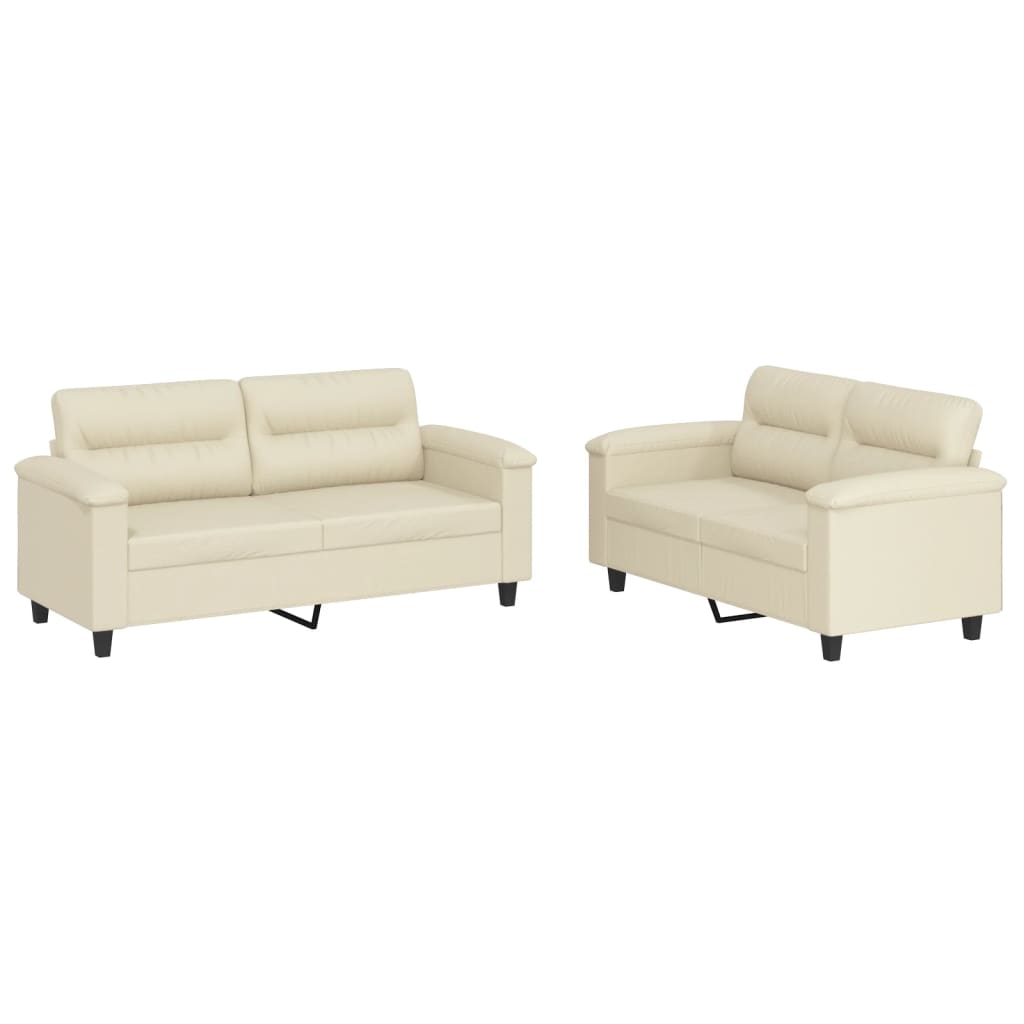 2-delige Loungeset met kussens kunstleer crème is nu te koop bij PeponiXL, paradijselijk wonen!