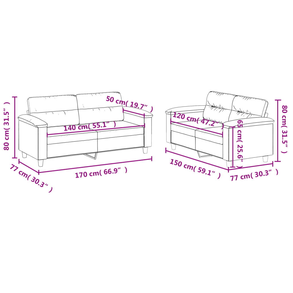2-delige Loungeset met kussens kunstleer crème is nu te koop bij PeponiXL, paradijselijk wonen!