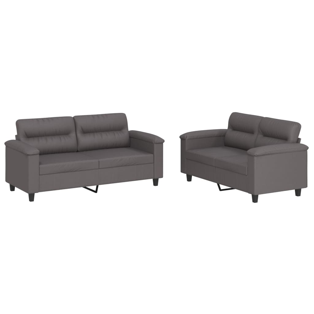 2-delige Loungeset met kussens kunstleer grijs is nu te koop bij PeponiXL, paradijselijk wonen!