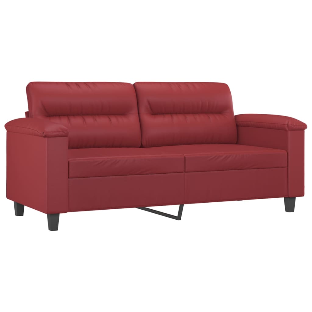 2-delige Loungeset met kussens kunstleer wijnrood is nu te koop bij PeponiXL, paradijselijk wonen!
