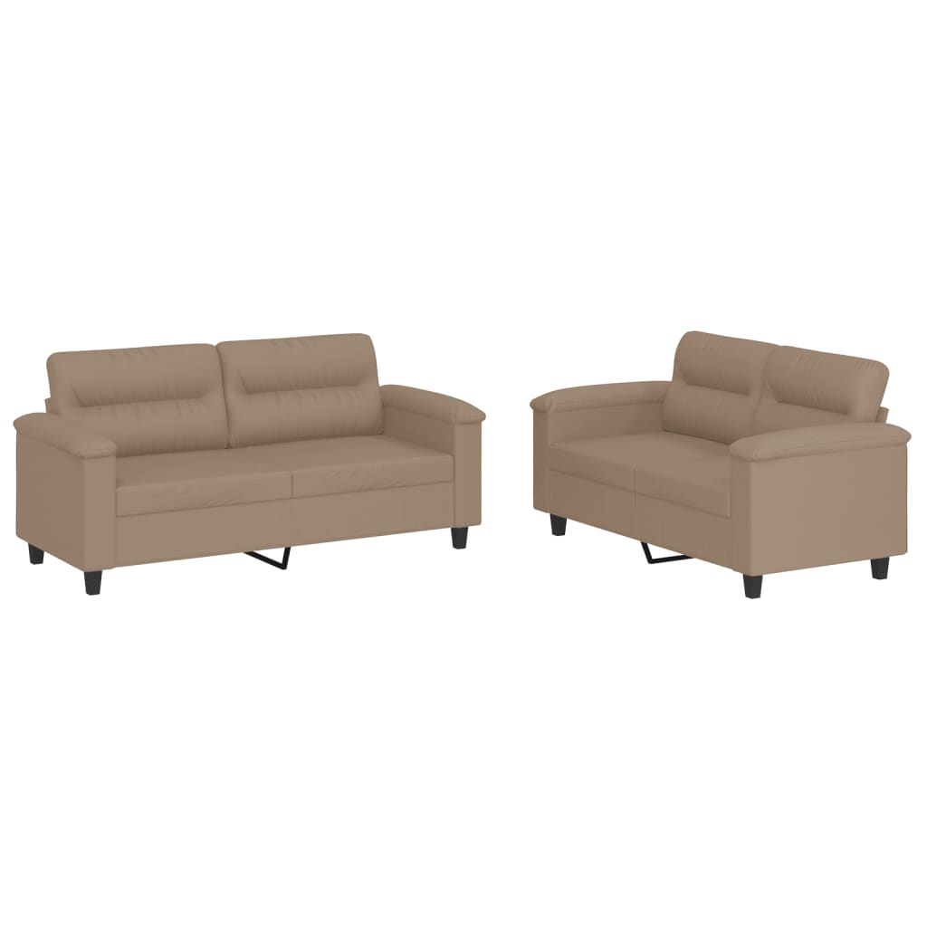 2-delige Loungeset met kussens kunstleer cappuccino is nu te koop bij PeponiXL, paradijselijk wonen!