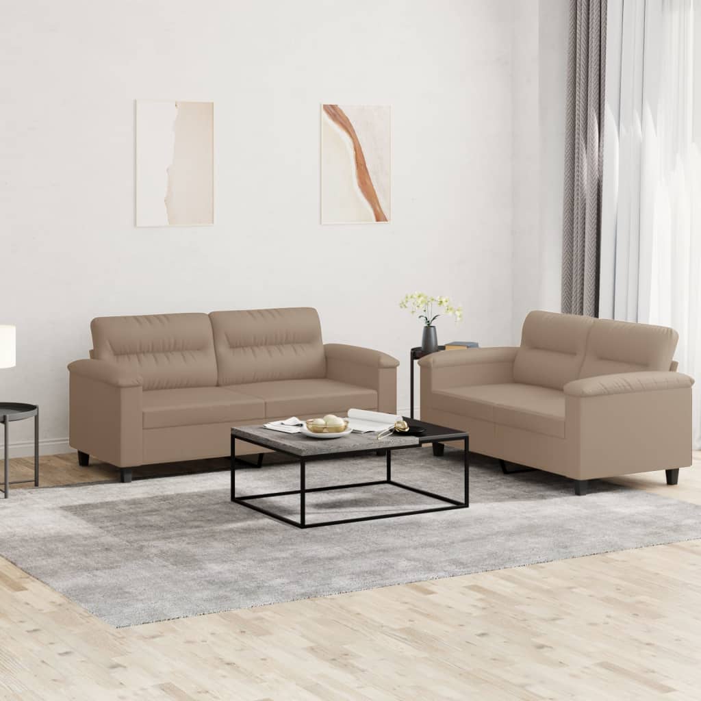 2-delige Loungeset met kussens kunstleer cappuccino is nu te koop bij PeponiXL, paradijselijk wonen!
