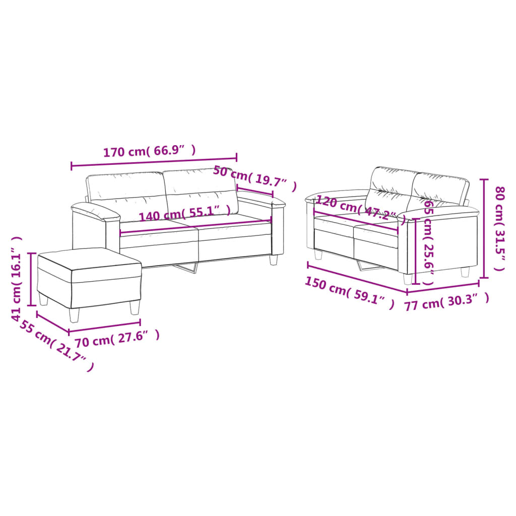 3-delige Loungeset met kussens kunstleer zwart is nu te koop bij PeponiXL, paradijselijk wonen!