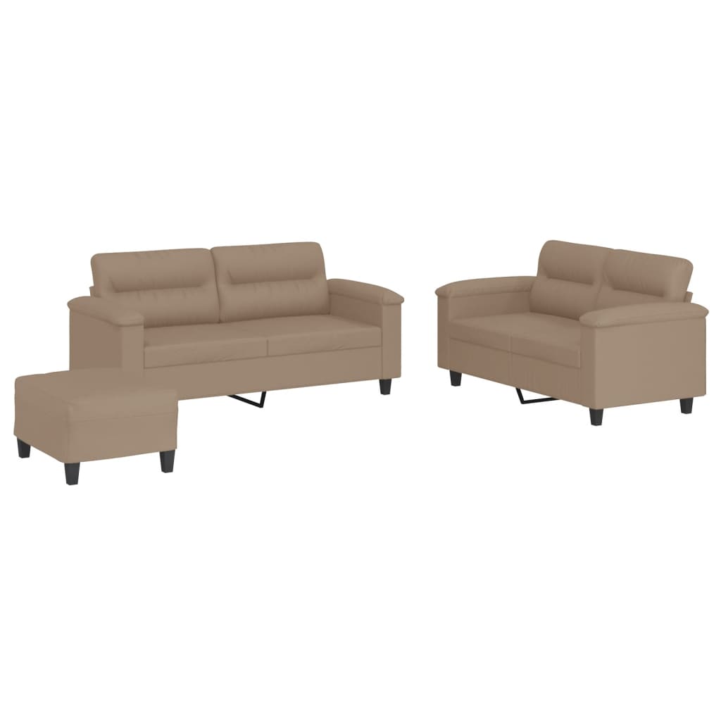 3-delige Loungeset met kussens kunstleer cappuccino is nu te koop bij PeponiXL, paradijselijk wonen!