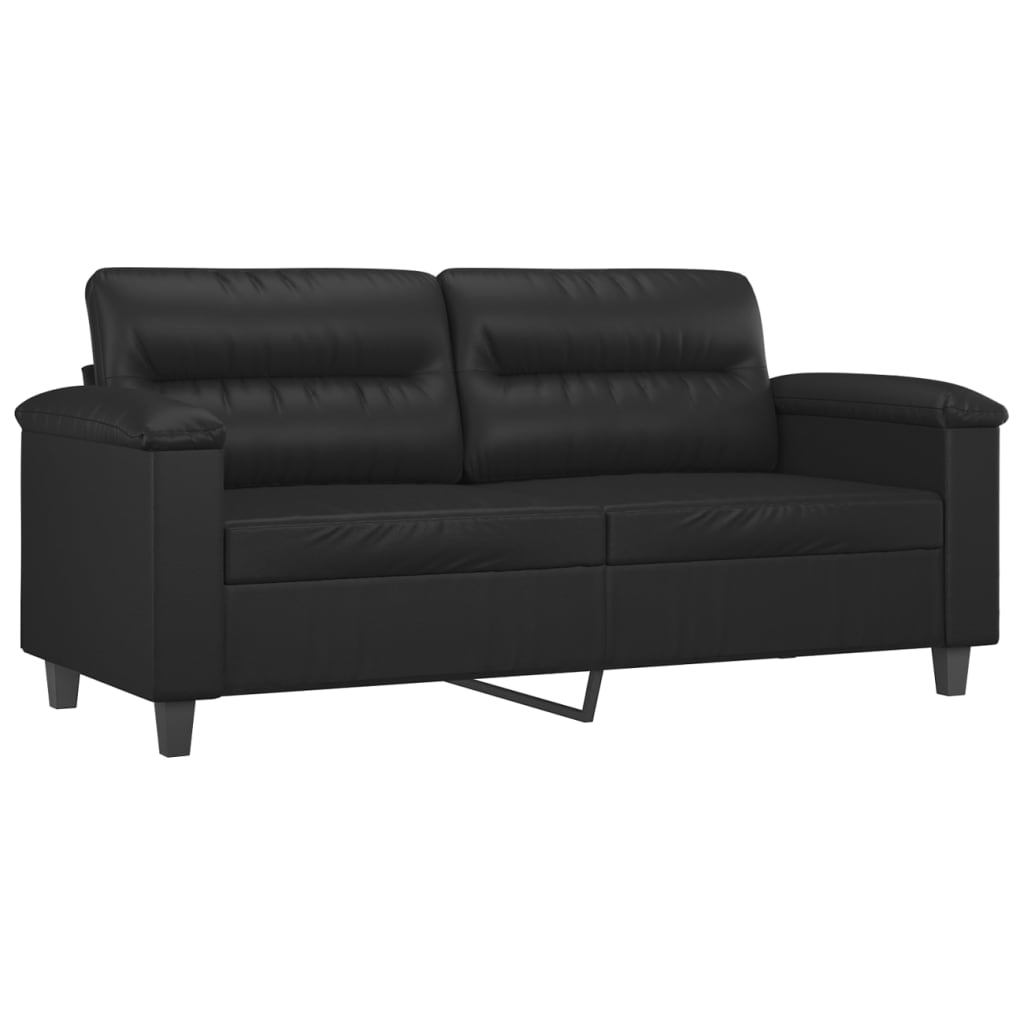 3-delige Loungeset met kussens kunstleer zwart is nu te koop bij PeponiXL, paradijselijk wonen!