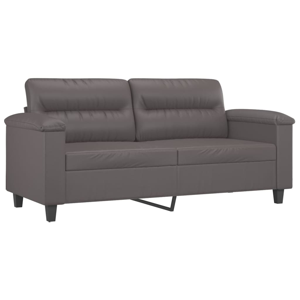 3-delige Loungeset met kussens kunstleer grijs is nu te koop bij PeponiXL, paradijselijk wonen!