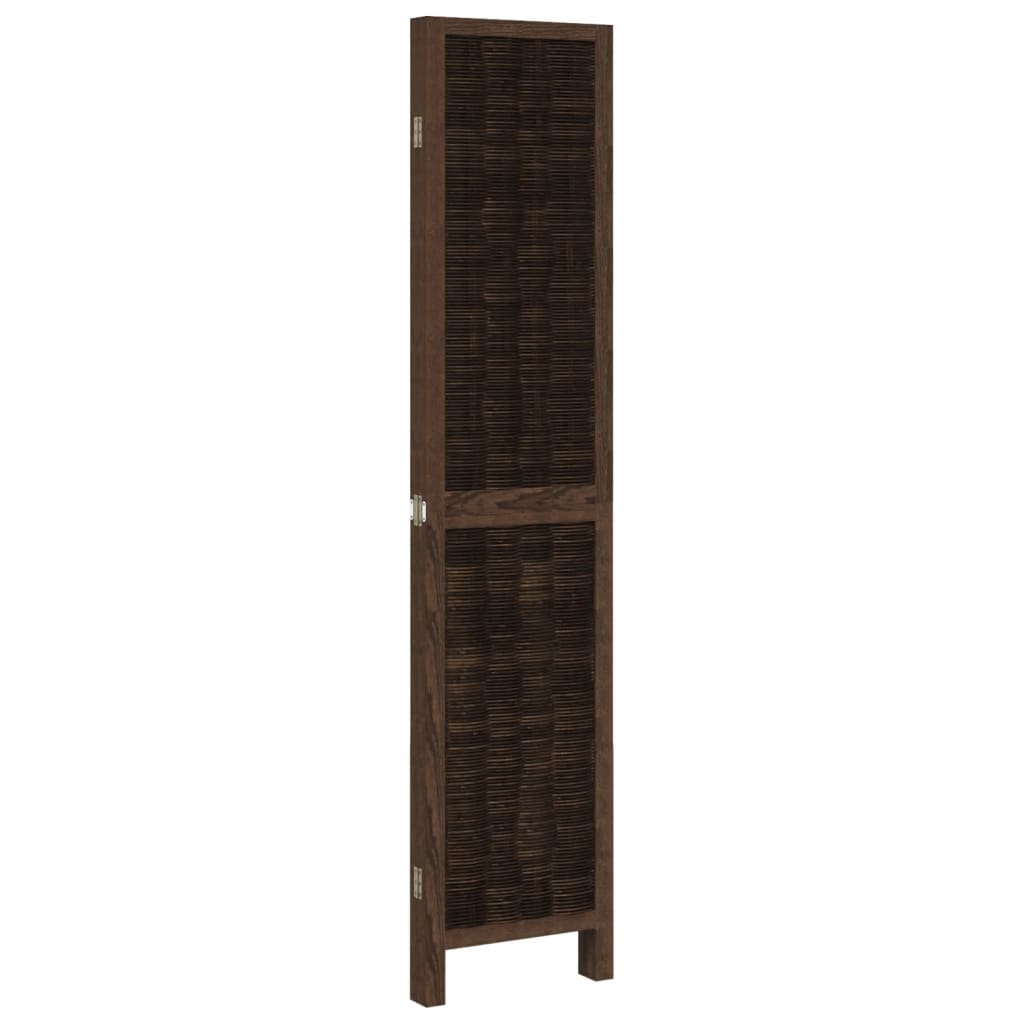 Kamerscherm met 4 panelen massief paulowniahout donkerbruin is nu te koop bij PeponiXL, paradijselijk wonen!