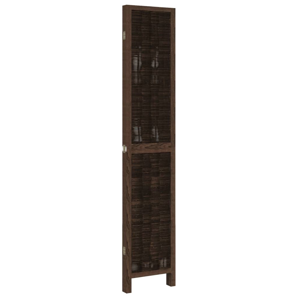 Kamerscherm met 4 panelen massief paulowniahout donkerbruin is nu te koop bij PeponiXL, paradijselijk wonen!