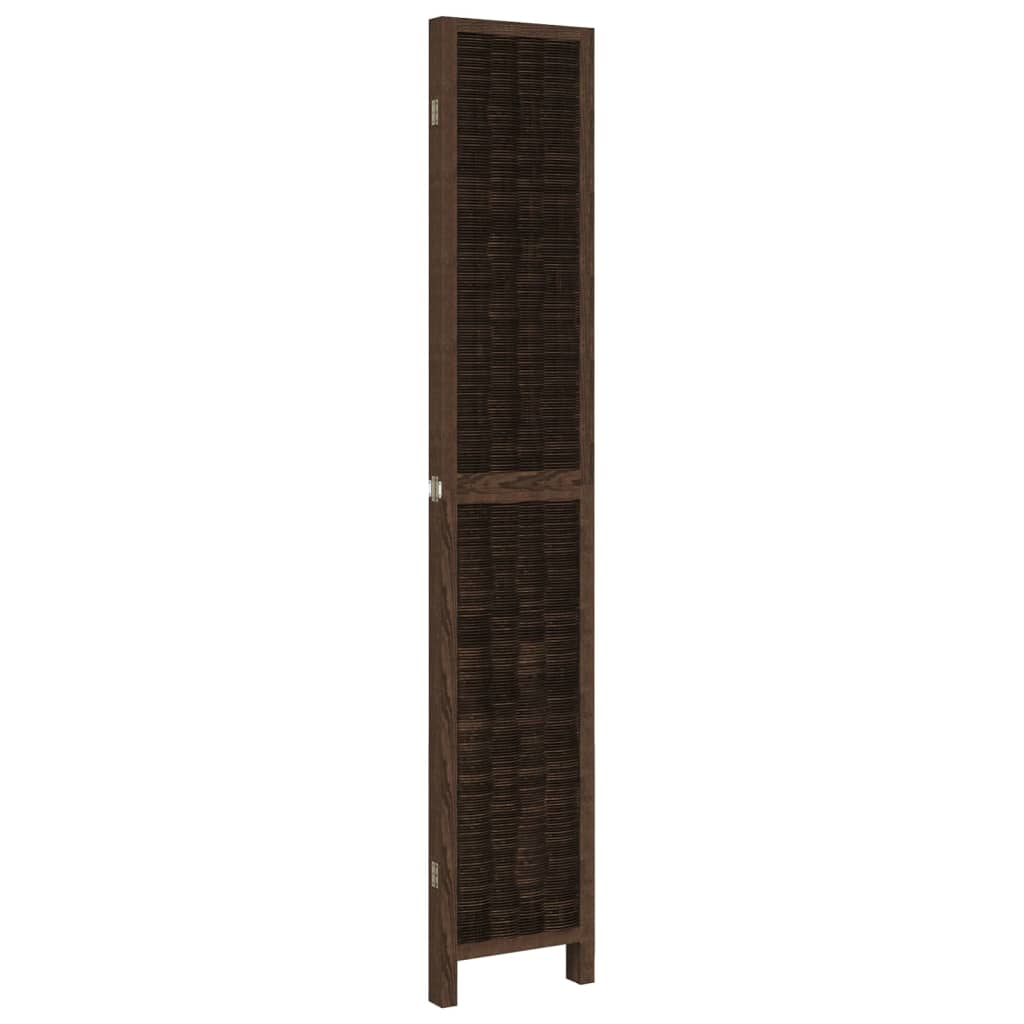 Kamerscherm met 4 panelen massief paulowniahout donkerbruin is nu te koop bij PeponiXL, paradijselijk wonen!