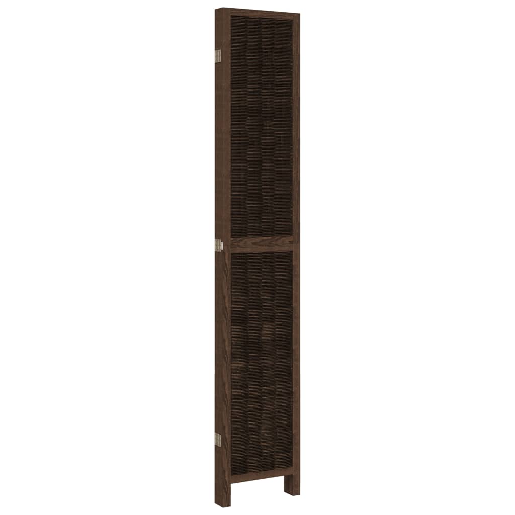Kamerscherm met 5 panelen massief paulowniahout donkerbruin is nu te koop bij PeponiXL, paradijselijk wonen!