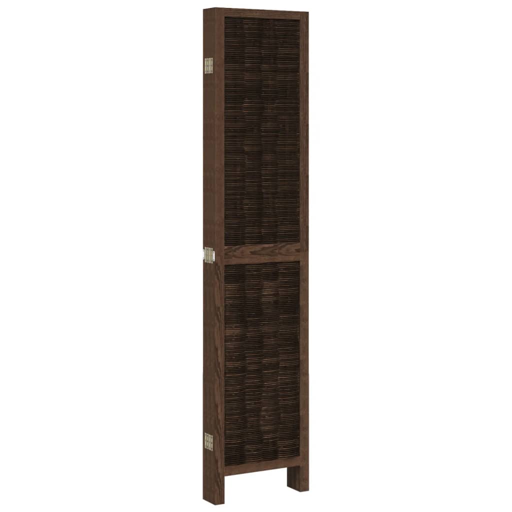 Kamerscherm met 6 panelen massief paulowniahout donkerbruin is nu te koop bij PeponiXL, paradijselijk wonen!