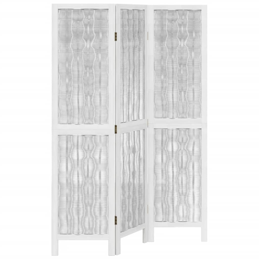 Kamerscherm met 3 panelen massief paulowniahout wit is nu te koop bij PeponiXL, paradijselijk wonen!