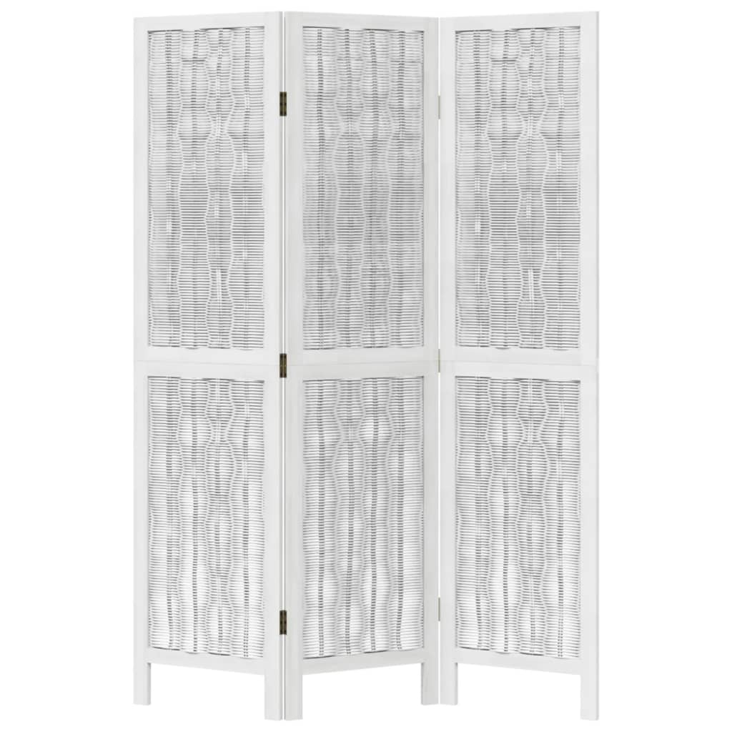 Kamerscherm met 3 panelen massief paulowniahout wit is nu te koop bij PeponiXL, paradijselijk wonen!
