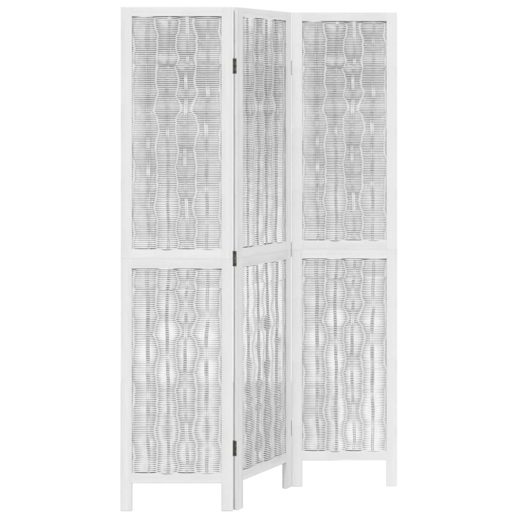 Kamerscherm met 3 panelen massief paulowniahout wit is nu te koop bij PeponiXL, paradijselijk wonen!