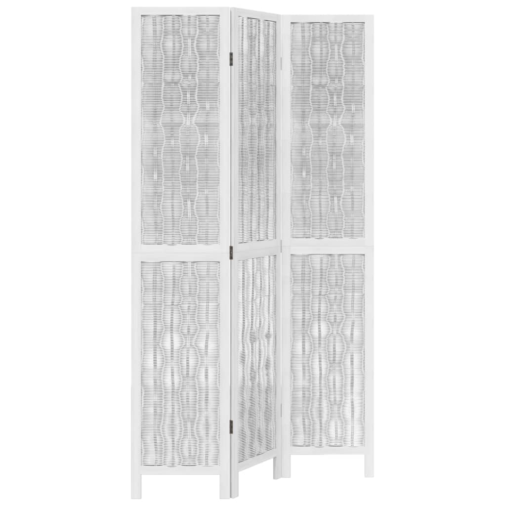 Kamerscherm met 3 panelen massief paulowniahout wit is nu te koop bij PeponiXL, paradijselijk wonen!