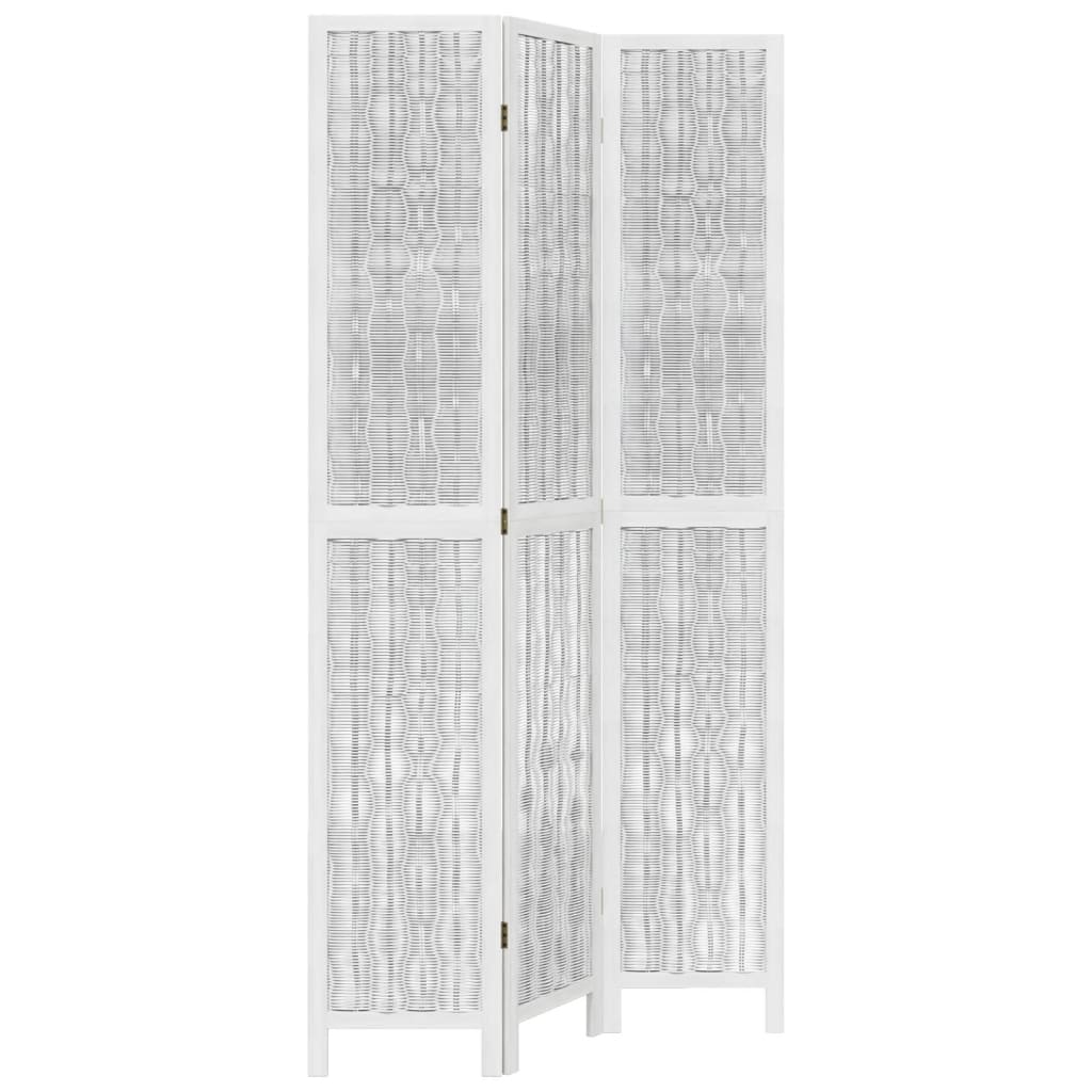 Kamerscherm met 3 panelen massief paulowniahout wit is nu te koop bij PeponiXL, paradijselijk wonen!