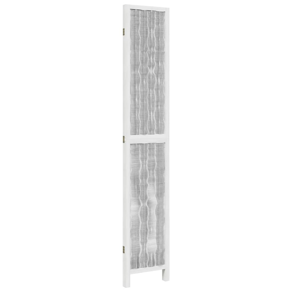 Kamerscherm met 3 panelen massief paulowniahout wit is nu te koop bij PeponiXL, paradijselijk wonen!