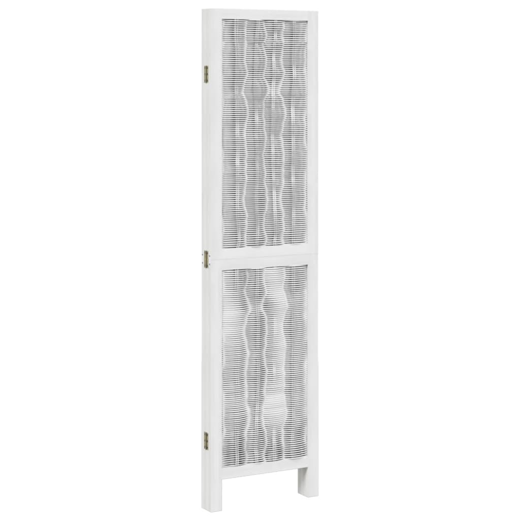 Kamerscherm met 4 panelen massief paulowniahout wit is nu te koop bij PeponiXL, paradijselijk wonen!