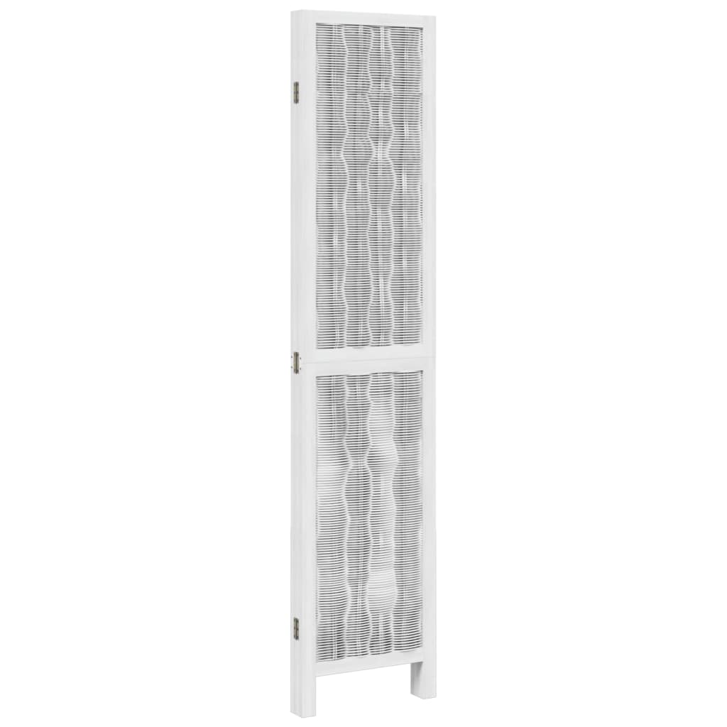 Kamerscherm met 4 panelen massief paulowniahout wit is nu te koop bij PeponiXL, paradijselijk wonen!