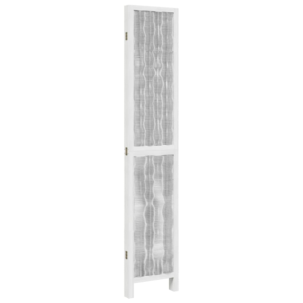 Kamerscherm met 4 panelen massief paulowniahout wit is nu te koop bij PeponiXL, paradijselijk wonen!