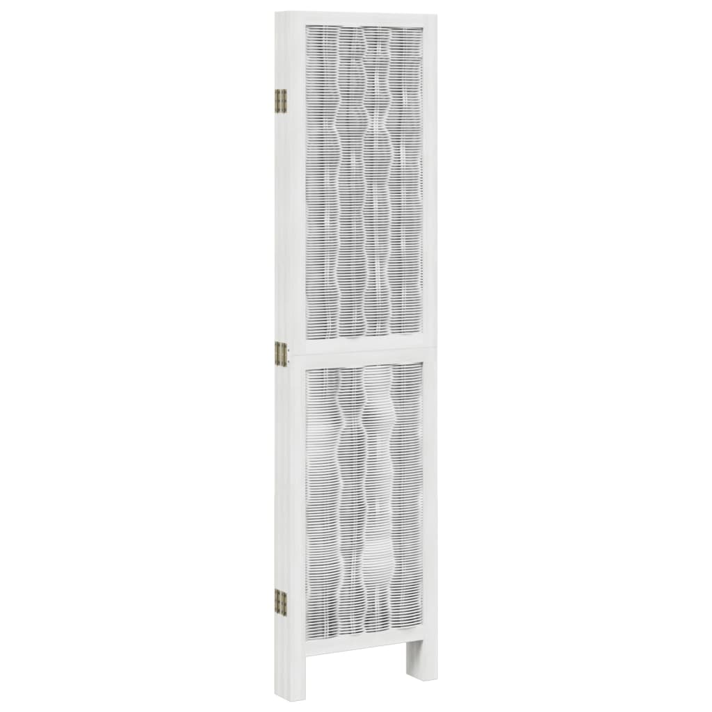 Kamerscherm met 5 panelen massief paulowniahout wit is nu te koop bij PeponiXL, paradijselijk wonen!