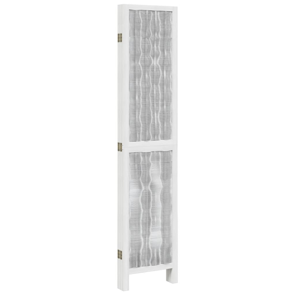 Kamerscherm met 5 panelen massief paulowniahout wit is nu te koop bij PeponiXL, paradijselijk wonen!
