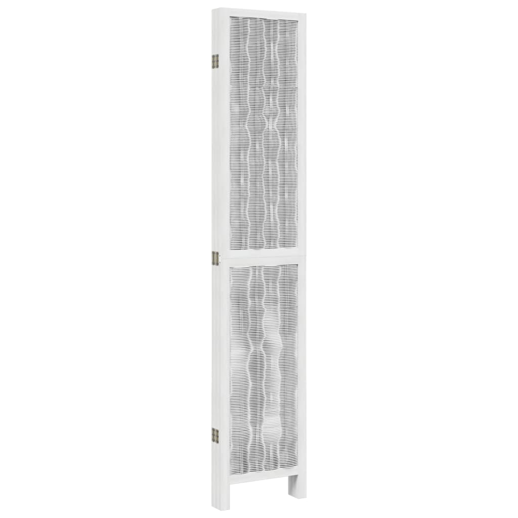 Kamerscherm met 5 panelen massief paulowniahout wit is nu te koop bij PeponiXL, paradijselijk wonen!